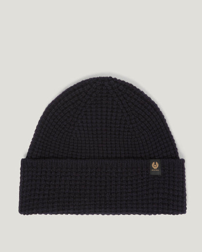 Belstaff Mens Tuck Rib Beanie - Dark Ink
