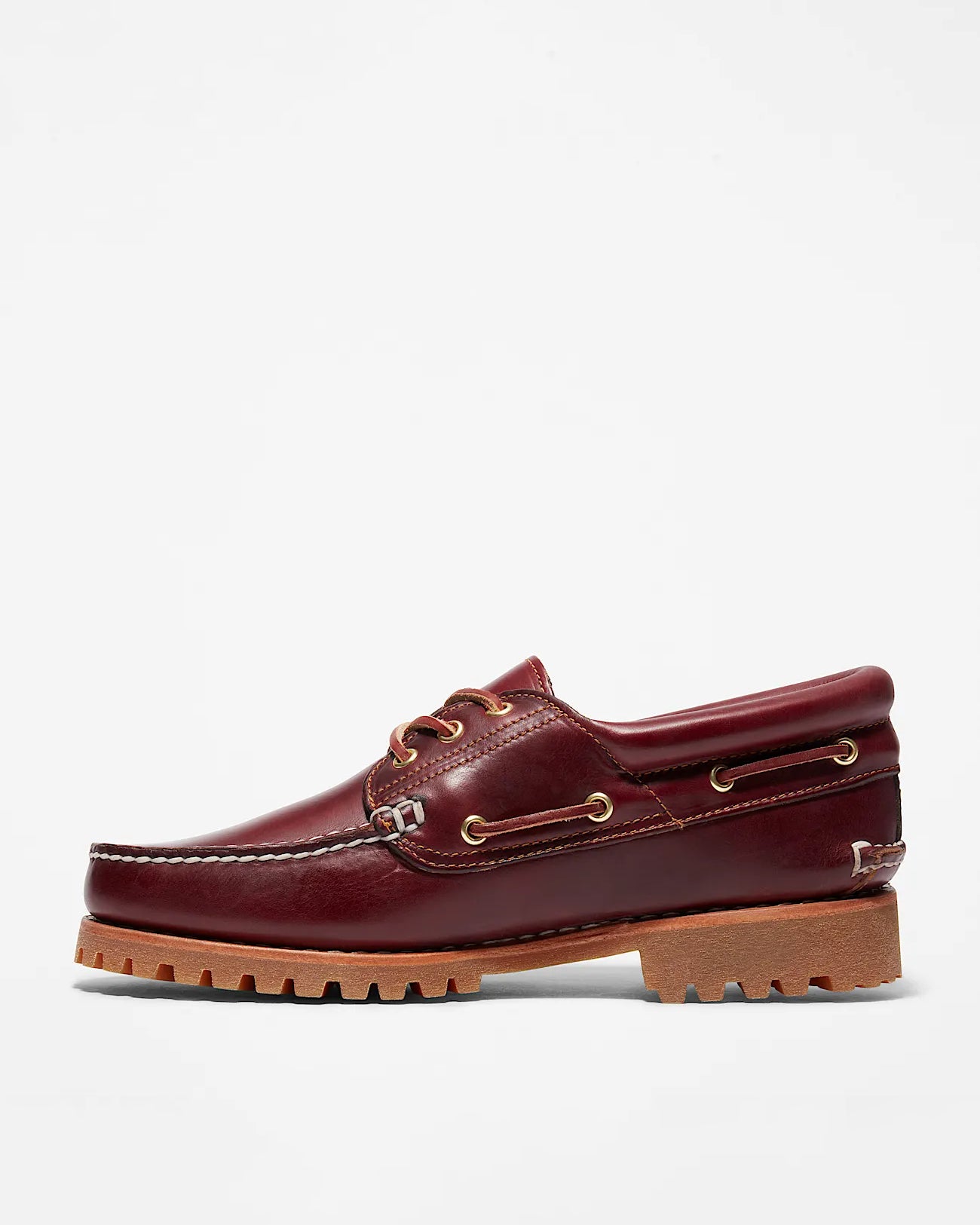 Timberland Mens Authentic Leather Boat Shoes - Dark Red