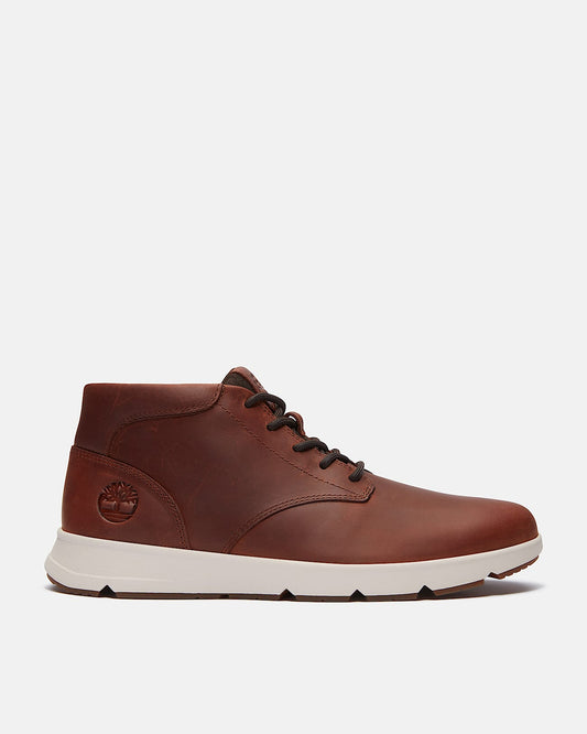 Timberland Parker Street Full Grain Leather Mid Mens Trainers - Rust