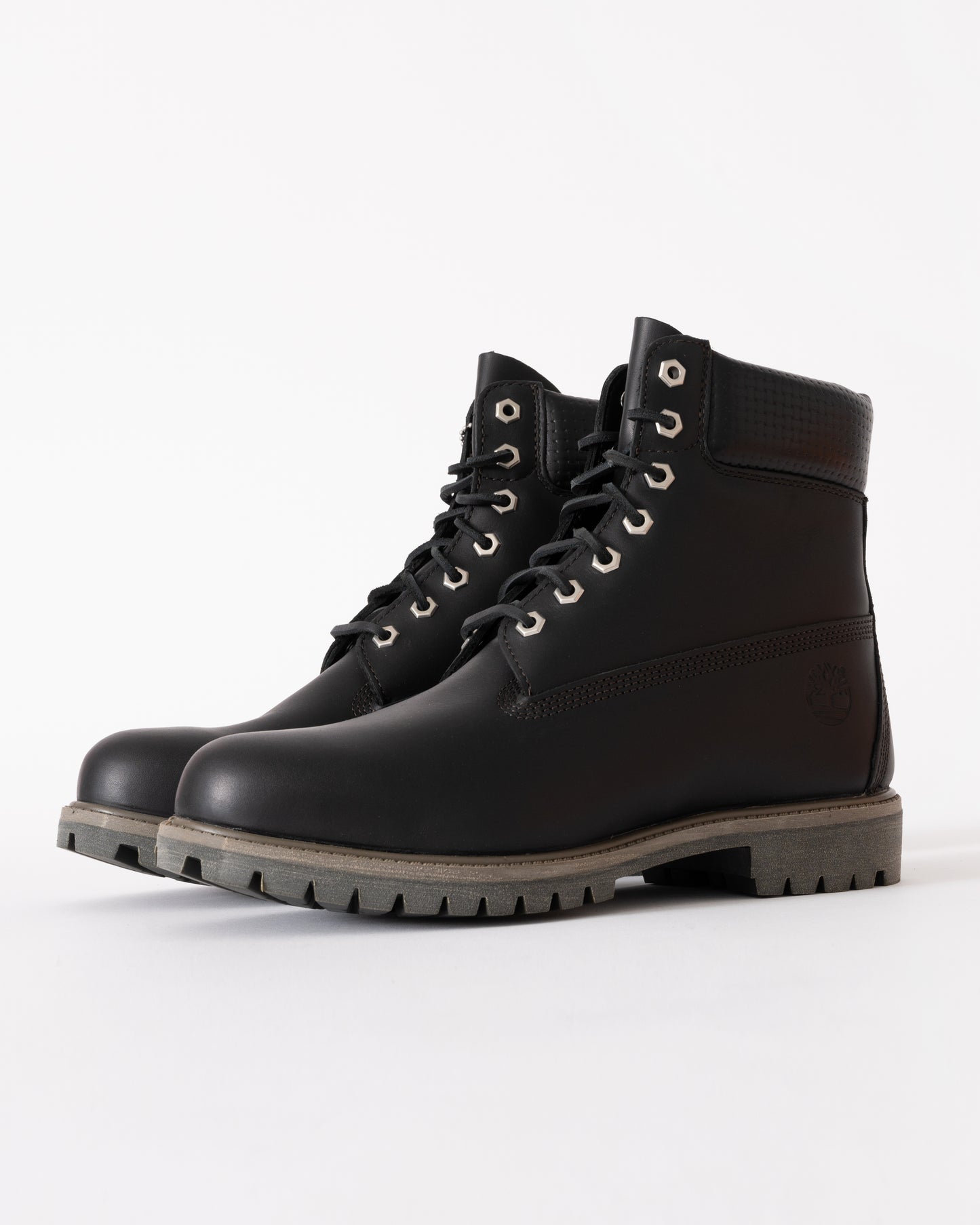 Timberland Mens Premium 6 Inch Full Grain Leather Waterproof Boot - Black/Dark Brown