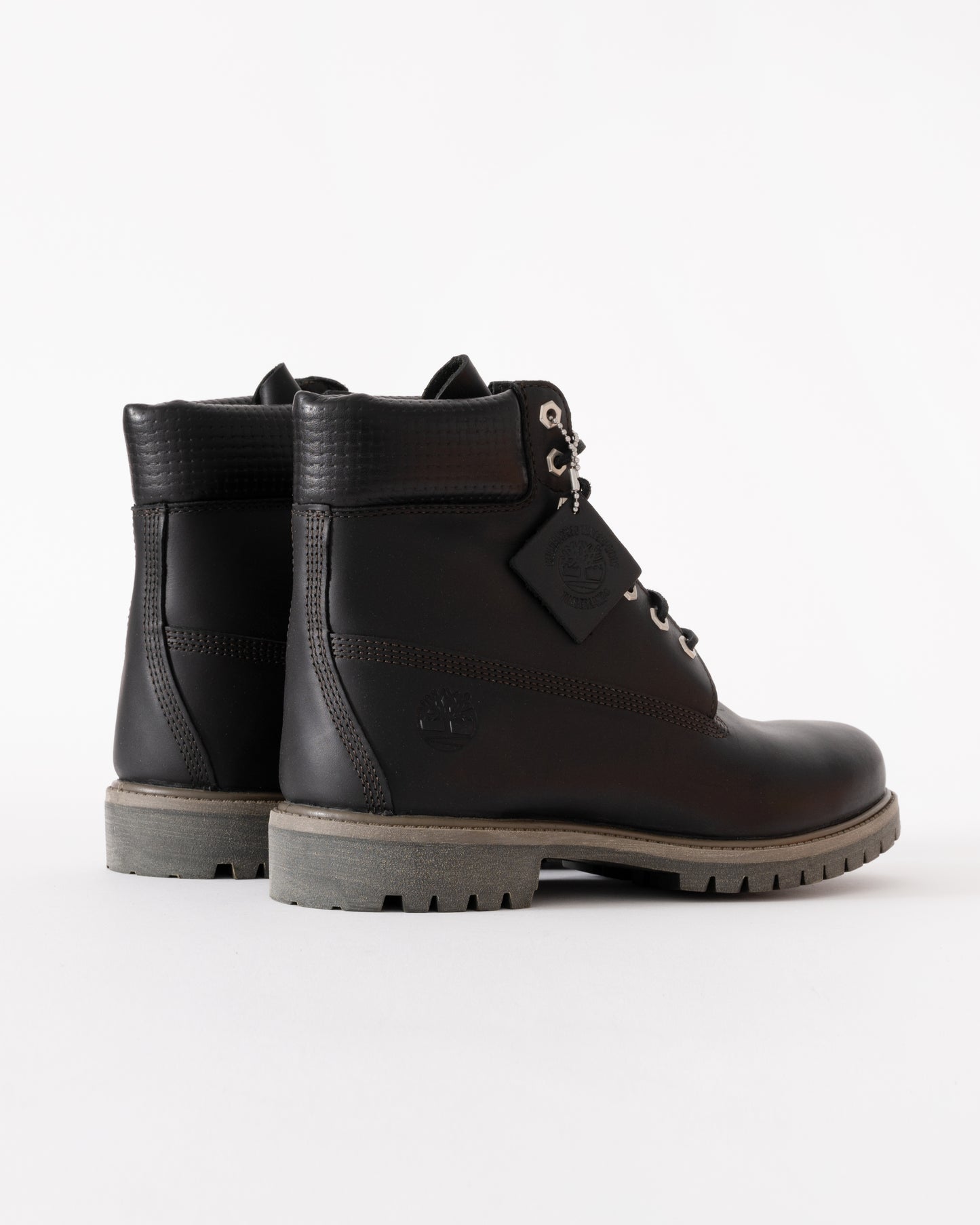 Timberland Mens Premium 6 Inch Full Grain Leather Waterproof Boot - Black/Dark Brown
