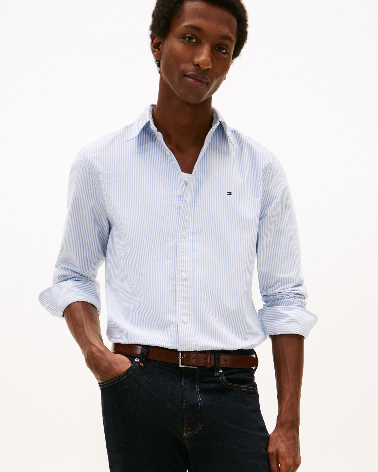 Tommy Hilfiger Heritage Oxford Stripe Mens Shirt - Shirt Blue/White