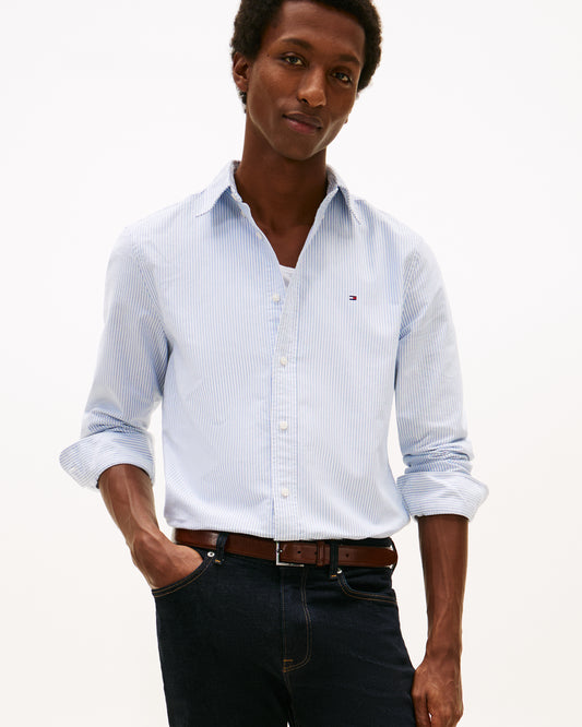Tommy Hilfiger Heritage Oxford Stripe Mens Shirt - Shirt Blue/White
