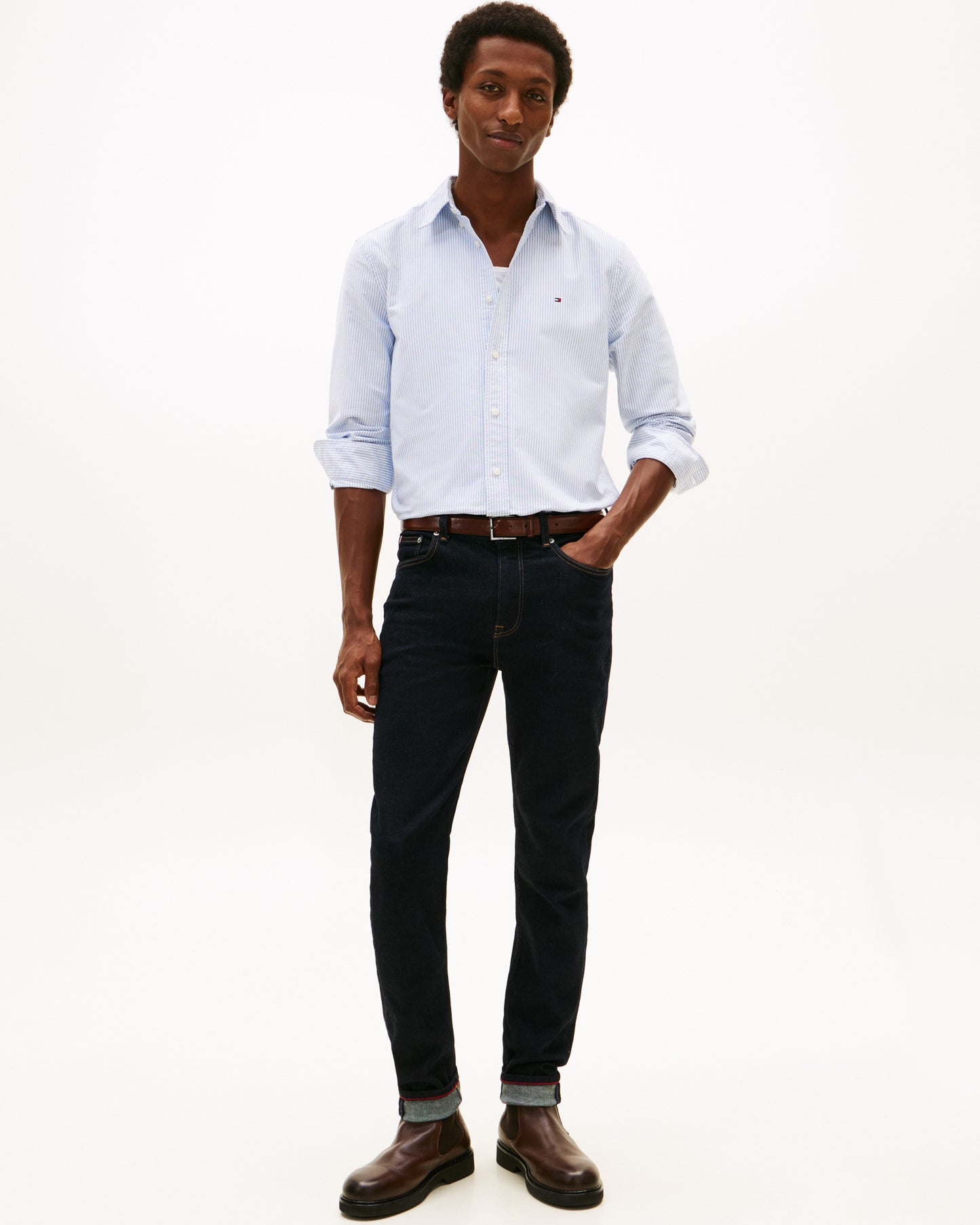 Tommy Hilfiger Heritage Oxford Stripe Mens Shirt - Shirt Blue/White