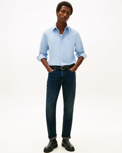 Tommy Hilfiger Solid Heritage Mens Long Sleeve Oxford Shirt - Shirt Blue