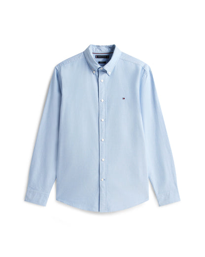 Tommy Hilfiger Solid Heritage Mens Long Sleeve Oxford Shirt - Shirt Blue