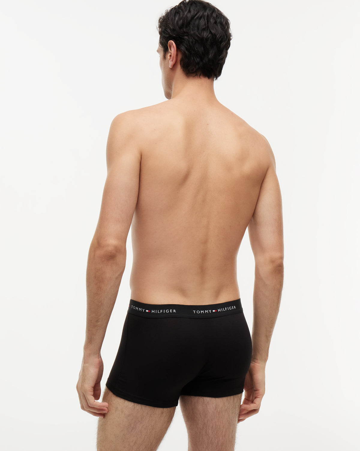Tommy Hilfiger 3 - Pack Logo Waistband Mens Trunks - Grey Heather/Black/White | CHO | Designer Mens Underwear