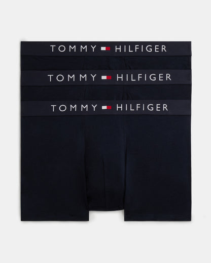 Tommy Hilfiger 3 - Pack TH Original Logo Stretch Cotton Trunks - Desert Sky/Desert Sky/Desert Sky | CHO | Designer Mens Underwear
