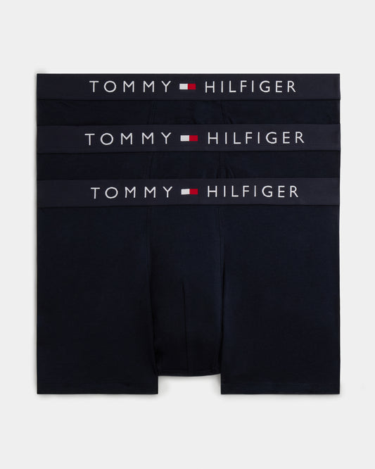 Tommy Hilfiger 3 - Pack TH Original Logo Stretch Cotton Trunks - Desert Sky/Desert Sky/Desert Sky | CHO | Designer Mens Underwear