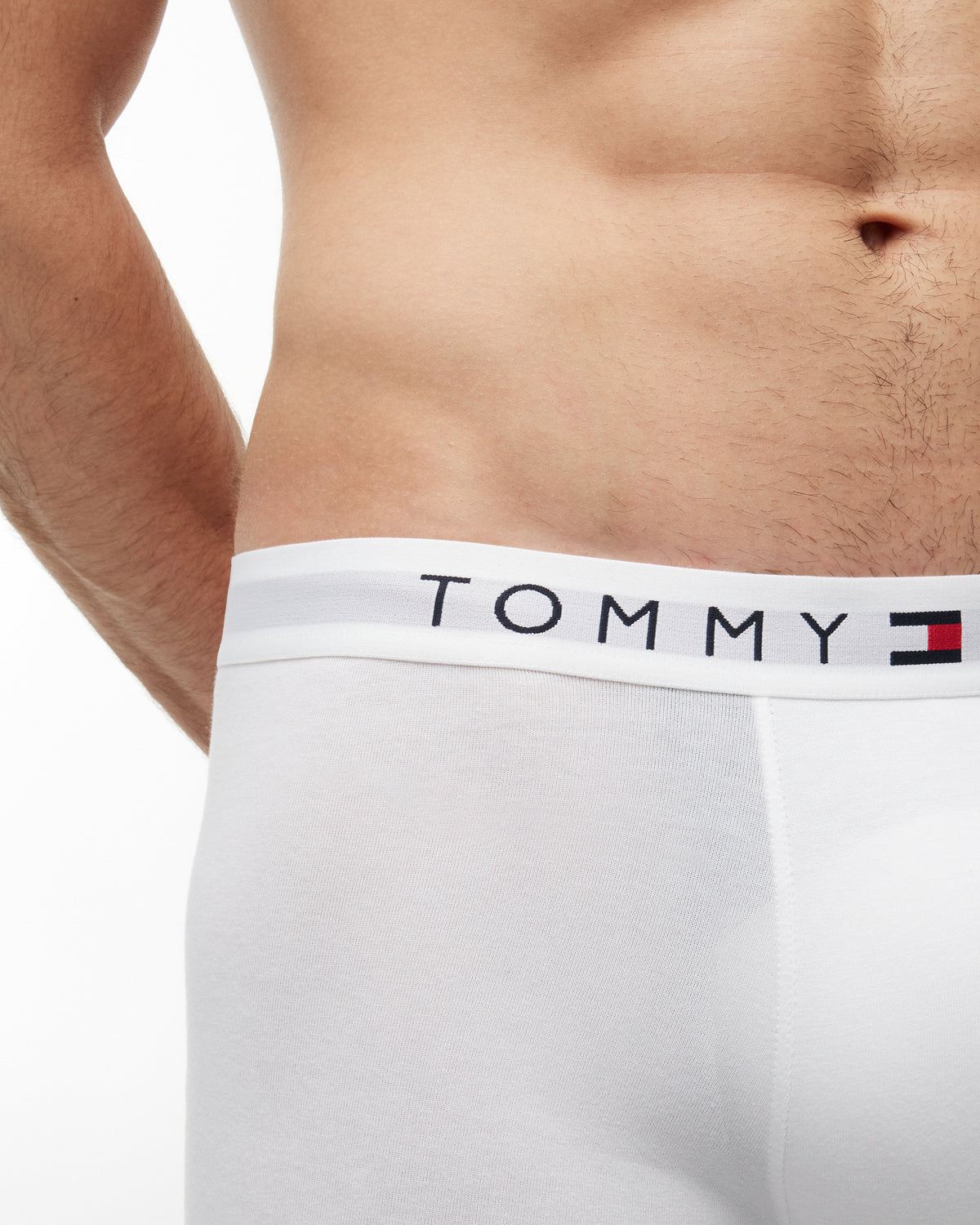Tommy Hilfiger 3 Pack Waistband Mens Trunks - Grey Heather/White/Desert Sky | CHO | Designer Mens Underwear