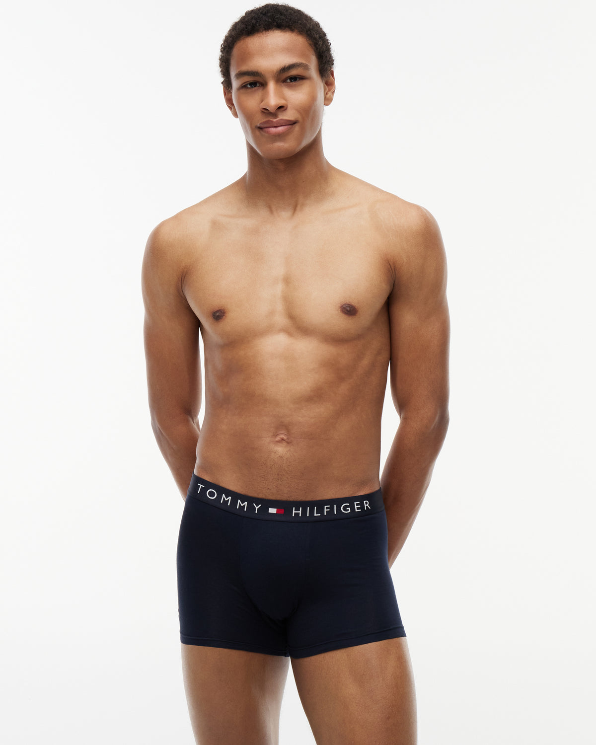 Tommy Hilfiger 3 Pack Waistband Mens Trunks - Grey Heather/White/Desert Sky | CHO | Designer Mens Underwear