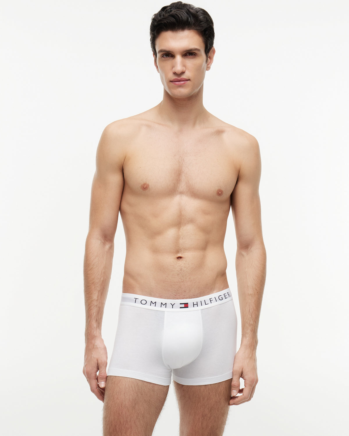 Tommy Hilfiger 3 Pack Waistband Mens Trunks - Grey Heather/White/Desert Sky | CHO | Designer Mens Underwear