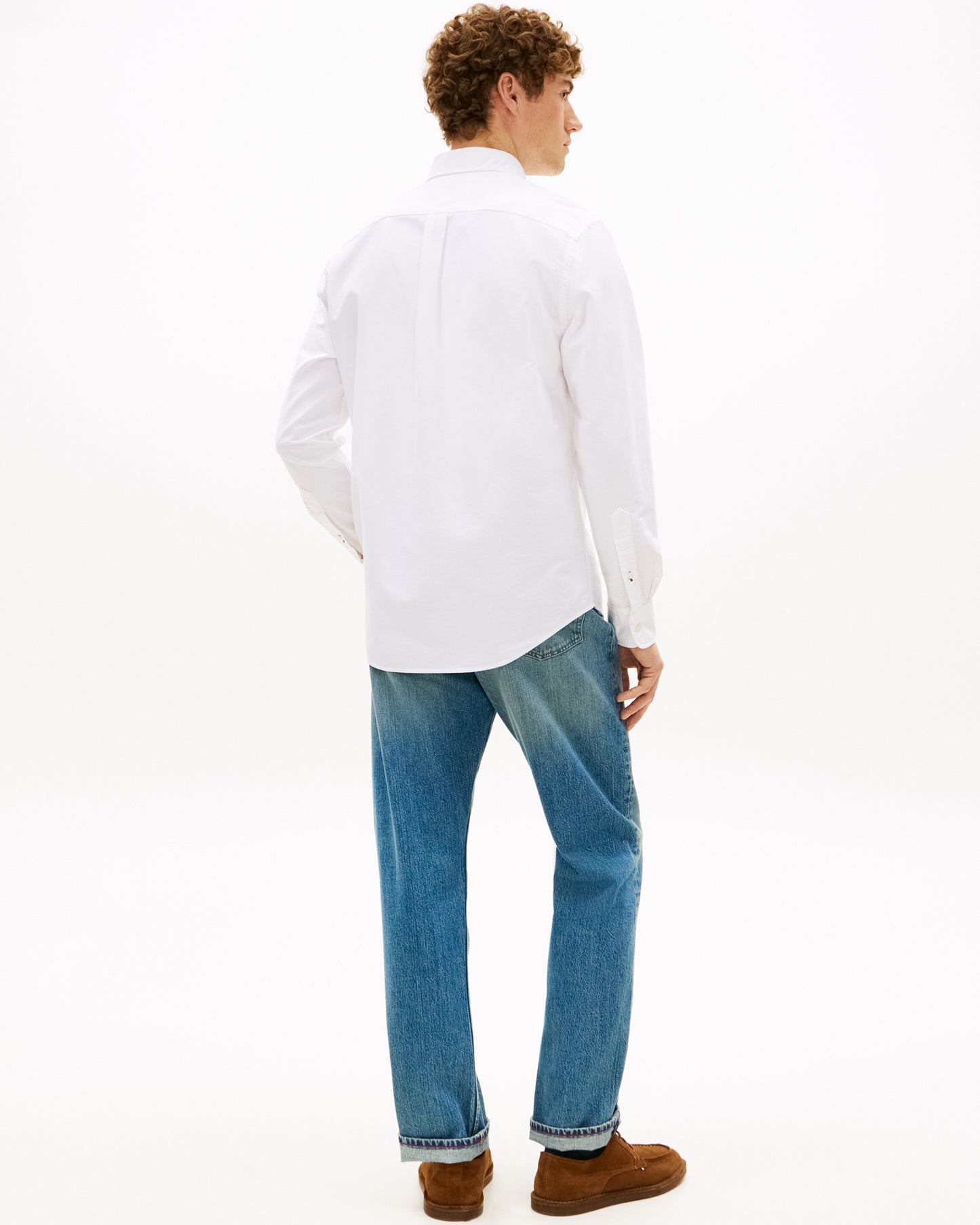 Tommy Hilfiger Solid Heritage Mens Long Sleeve Oxford Shirt - Optic White