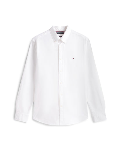 Tommy Hilfiger Solid Heritage Mens Long Sleeve Oxford Shirt - Optic White