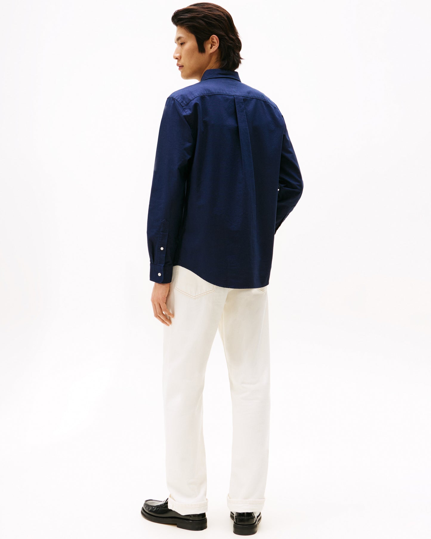 Tommy Hilfiger Solid Heritage Mens Long Sleeve Oxford Shirt - Preppy Navy/Desert Sky Solid