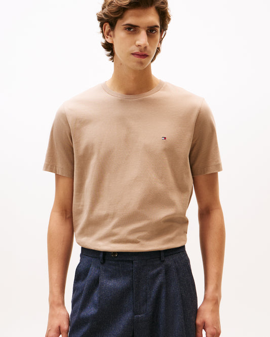 Tommy Hilfiger Essential Seasonal Regular Fit Solid Mens T-Shirt - Coastal Taupe