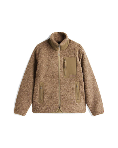 Tommy Hilfiger Teddy Fleece Zipped Pocket Mens Full-Zip Sweatshirt - Coastal Taupe