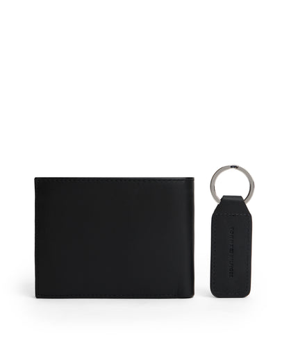 Tommy Hilfiger Eton Wallet and Key Fob Gift Set - Black