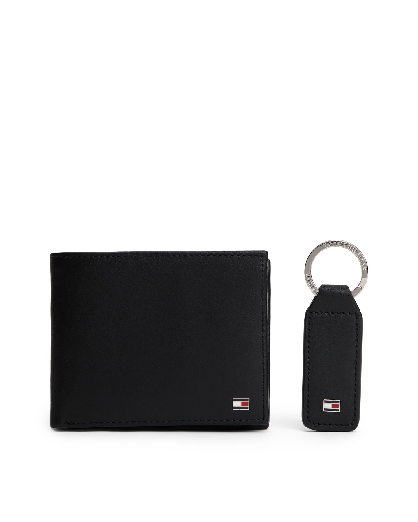Tommy Hilfiger Eton Wallet and Key Fob Gift Set - Black