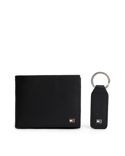 Tommy Hilfiger Eton Wallet and Key Fob Gift Set - Black