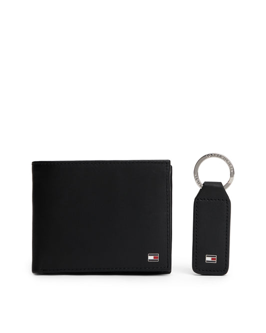 Tommy Hilfiger Eton Wallet and Key Fob Gift Set - Black