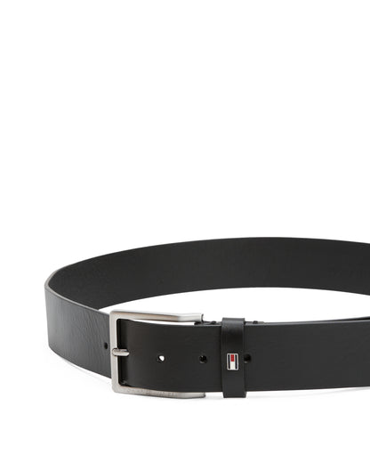 Tommy Hilfiger Adan Tonal Square Buckle Mens Leather Belt - Black