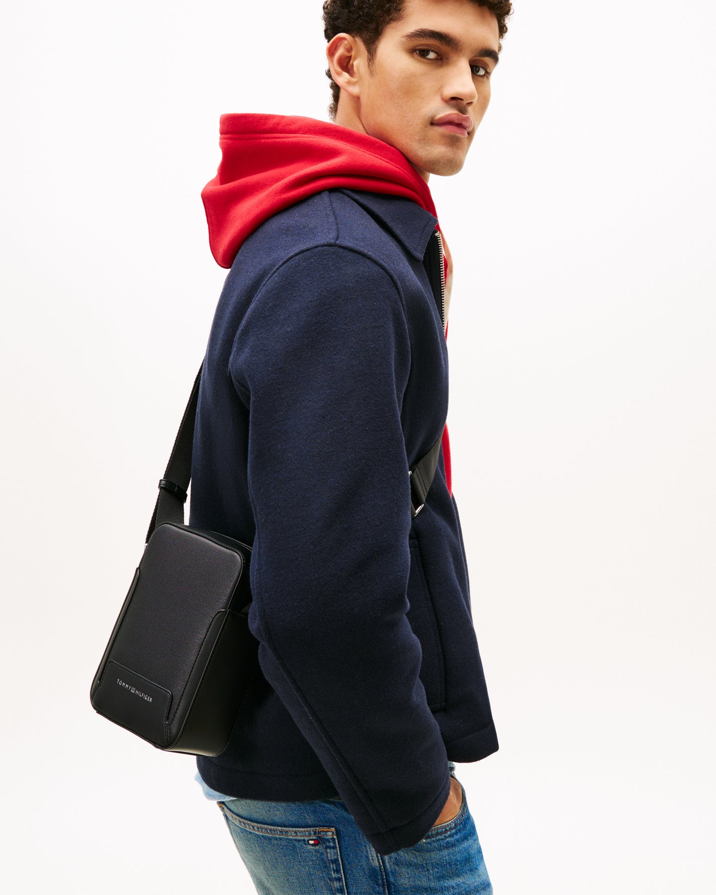 Tommy Hilfiger TH Modern Mini Mens Reporter Bag - Black