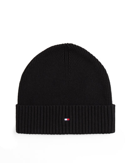 Tommy Hilfiger TH Flag Mens Beanie & Scarf Gift Set - Black