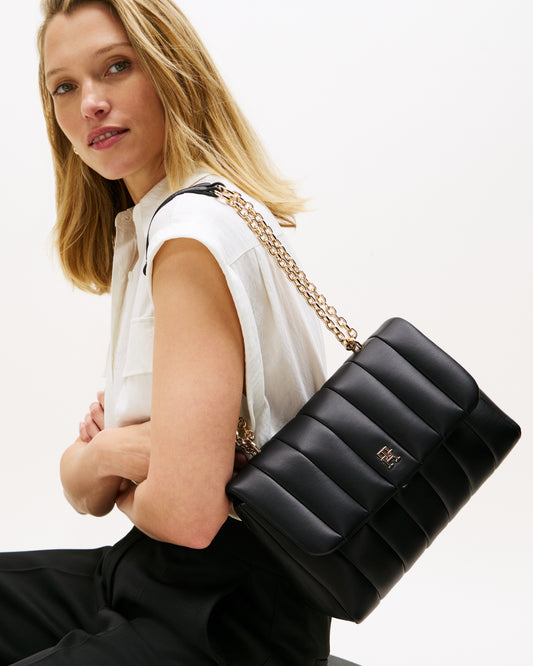 Tommy Hilfiger TH Grace Womens Medium Crossover Purse - Black