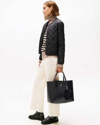 Tommy Hilfiger TH Icon Mono Womens Satchel Handbag - Black