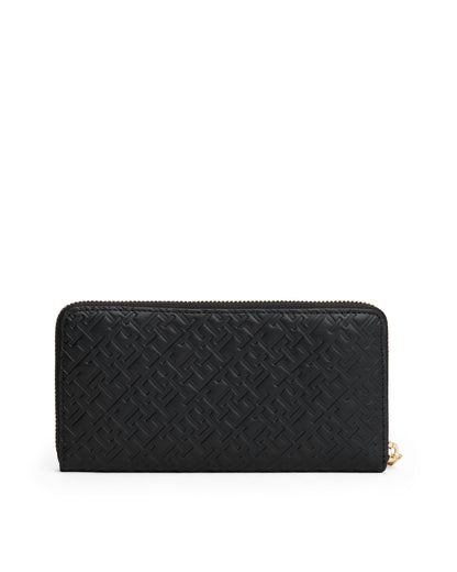 Tommy Hilfiger Mono Large Zip-Around Womens Wallet - Black