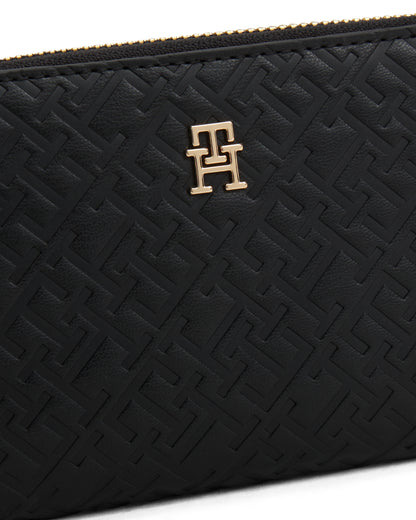 Tommy Hilfiger Mono Large Zip-Around Womens Wallet - Black