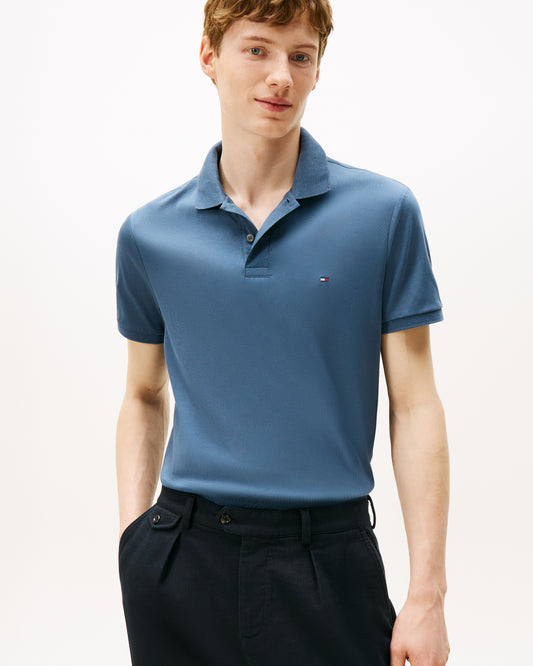 Tommy Hilfiger Liquid Cotton Regular Fit Mens Polo - Aegean Sea