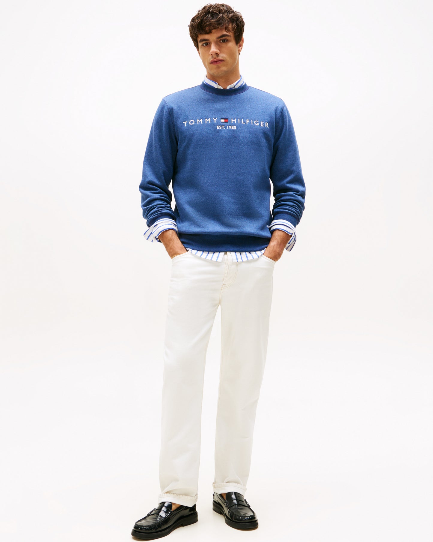 Tommy Hilfiger Tommy Logo Mens Sweatshirt - Aegean Sea Heather