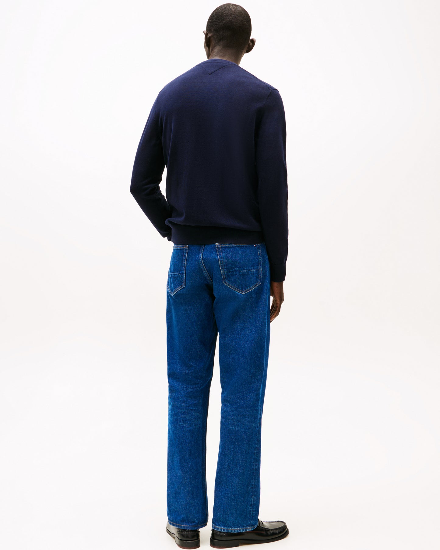 Tommy Hilfiger Essential Cotton Mens V-Neck Jumper - Desert Sky