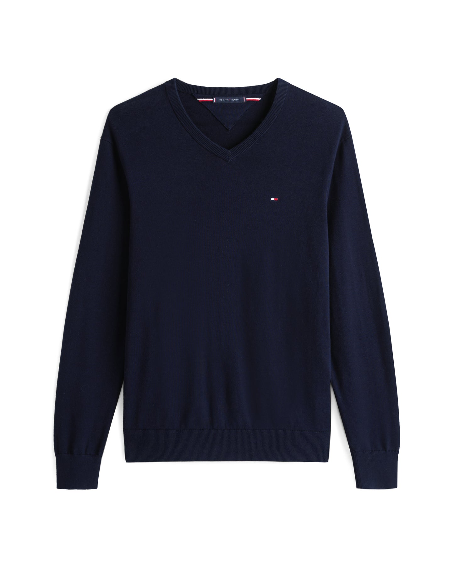 Tommy Hilfiger Essential Cotton Mens V-Neck Jumper - Desert Sky