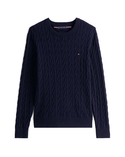 Tommy Hilfiger Classic Cable Mens Crew Jumper - Desert Sky