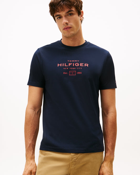 Tommy Hilfiger Stack Hilfiger Mens Graphic T-Shirt - Desert Sky