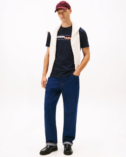 Tommy Hilfiger TH Colour Block Mens Graphic T-Shirt - Desert Sky