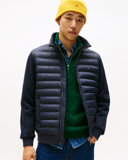Tommy Hilfiger Essential RWB Mixed Media Mens Stand Collar Jacket - Desert Sky