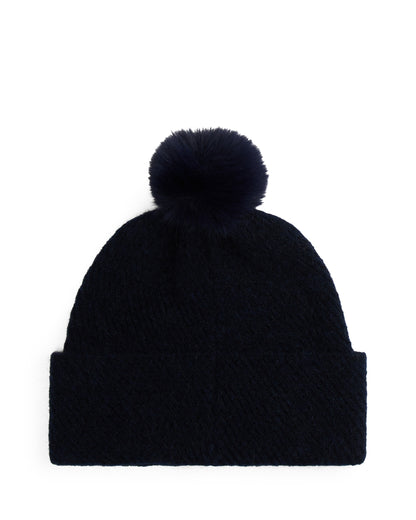 Tommy Hilfiger Womens Pom Pom Beanie Gift Set - Space Blue