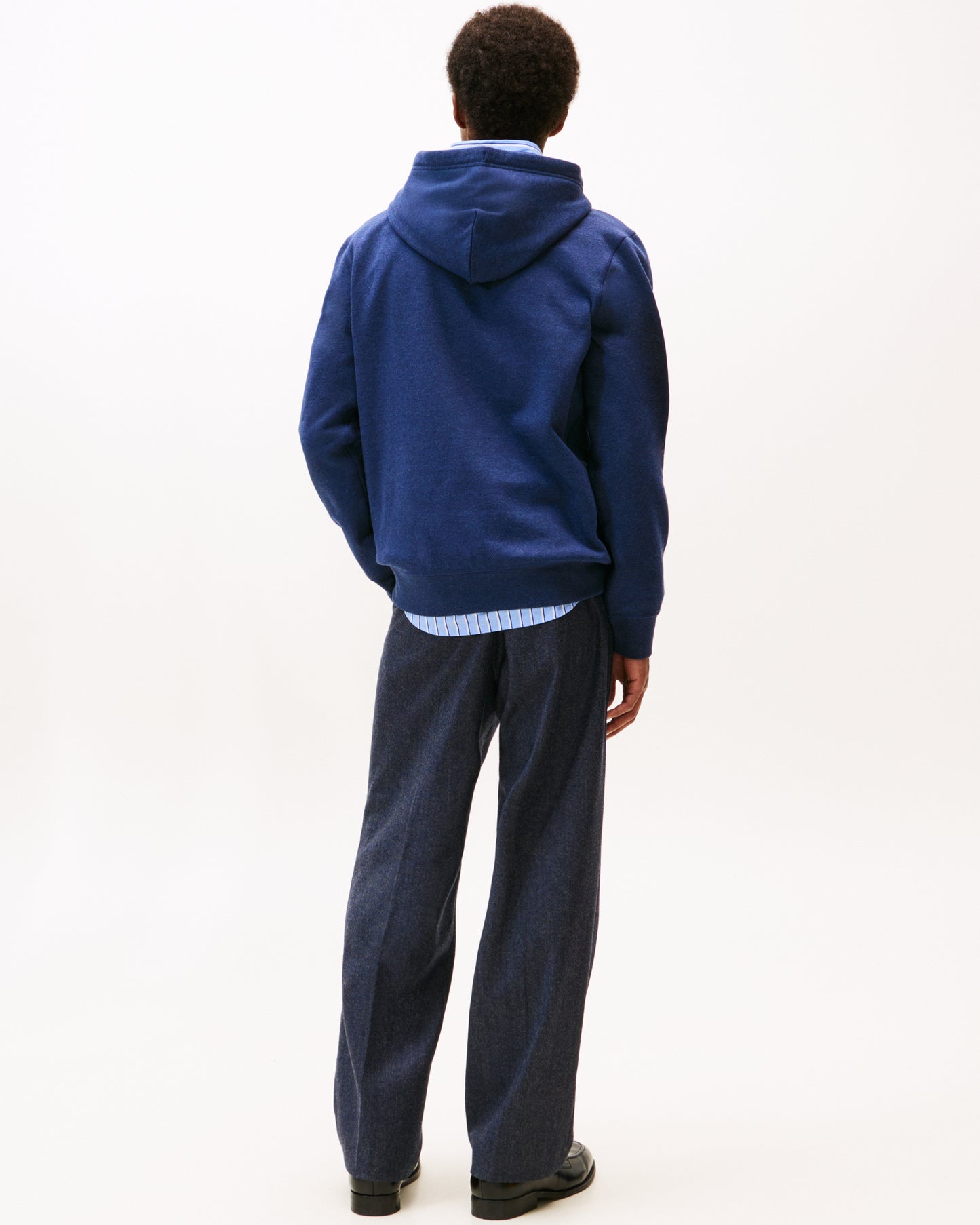 Tommy Hilfiger Essential Flag Embroidery Mens Fleece Hoodie - Heathered Blue