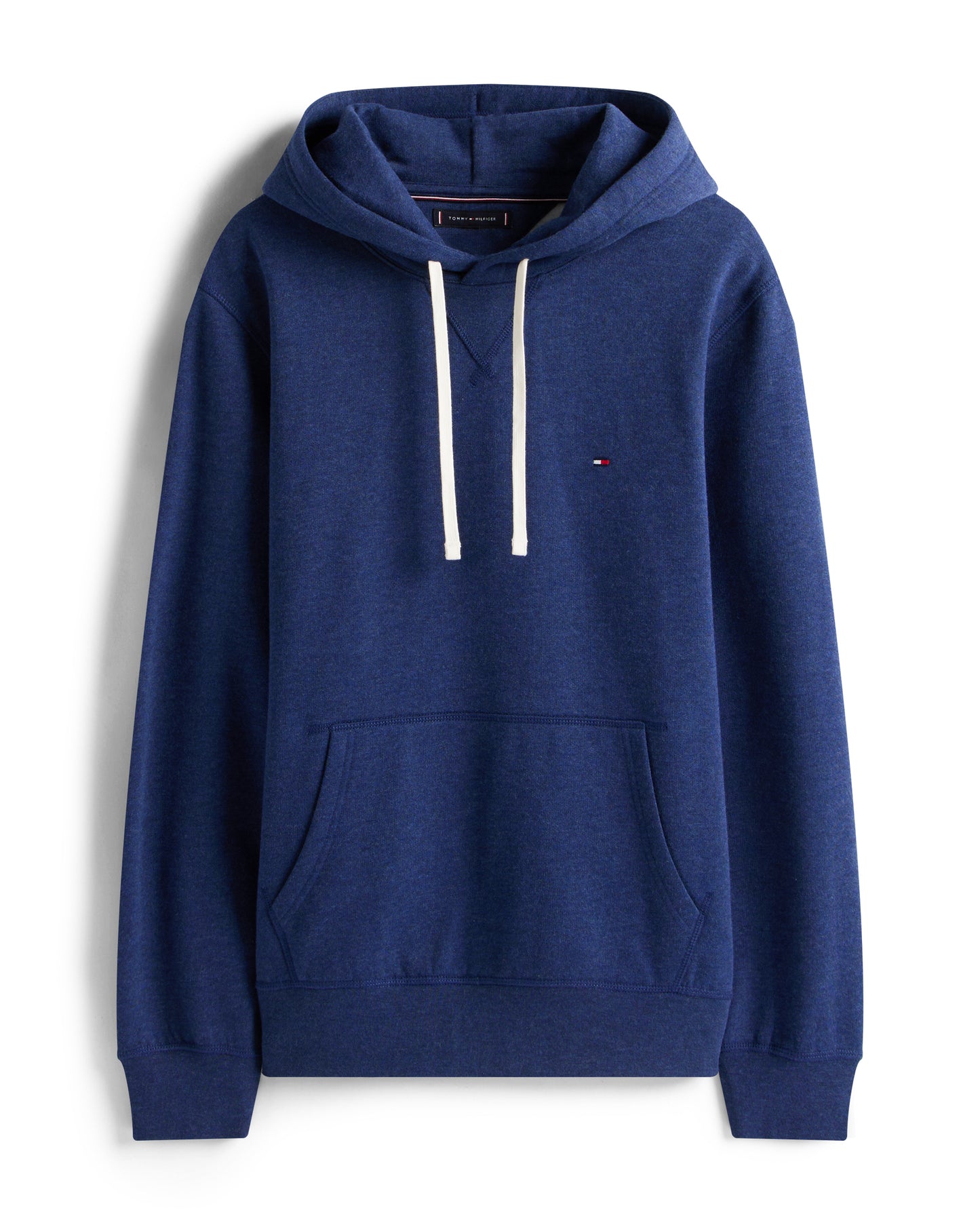 Tommy Hilfiger Essential Flag Embroidery Mens Fleece Hoodie - Heathered Blue