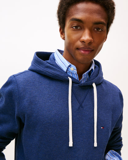 Tommy Hilfiger Essential Flag Embroidery Mens Fleece Hoodie - Heathered Blue