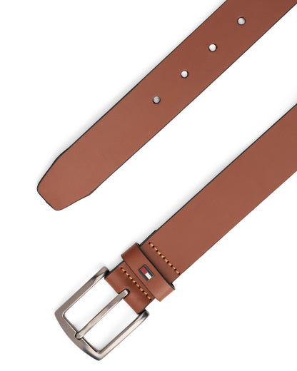 Tommy Hilfiger Denton Enamel Flag Mens Leather Belt - Winter Cognac