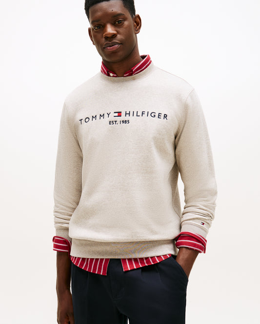 Tommy Hilfiger Tommy Logo Mens Sweatshirt - Heathered Pebble