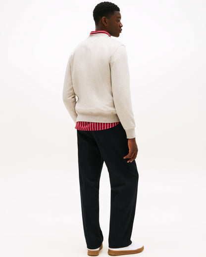 Tommy Hilfiger Tommy Logo Mens Sweatshirt - Heathered Pebble