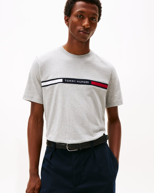 Tommy Hilfiger Hilfiger Chest Insert Mens T-Shirt - Light Grey Heather
