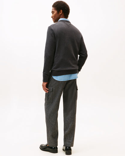 Tommy Hilfiger Essential Cotton Crew Neck Mens Sweatshirt - Dark Grey Heather