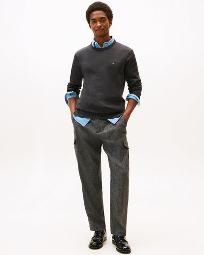 Tommy Hilfiger Essential Cotton Crew Neck Mens Sweatshirt - Dark Grey Heather